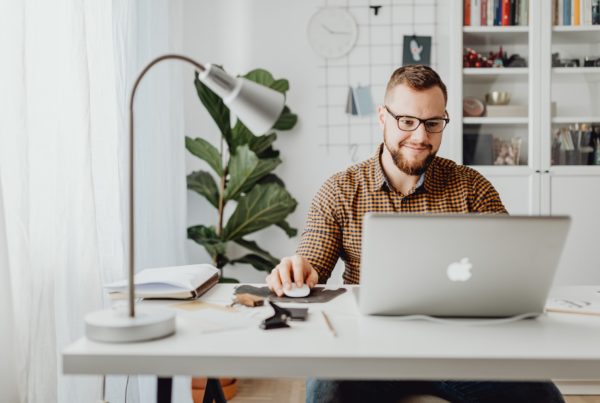 man at computer