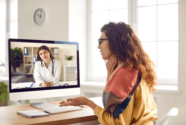 Patient has a therapy session using a hipaa compliant teletherapy platform